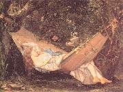 Courbet, Gustave The Hammock oil painting